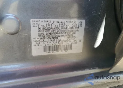 2019 Nissan Versa S from USA, damaged, VIN 3N1CN7AP5KL847334